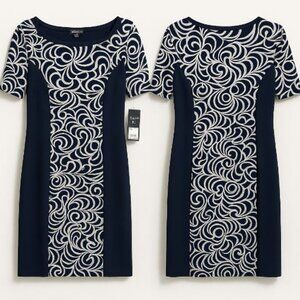 Brand New Sami & Jo Petite PXL Navy & White Swirl Print Dress – New with tag!!!
